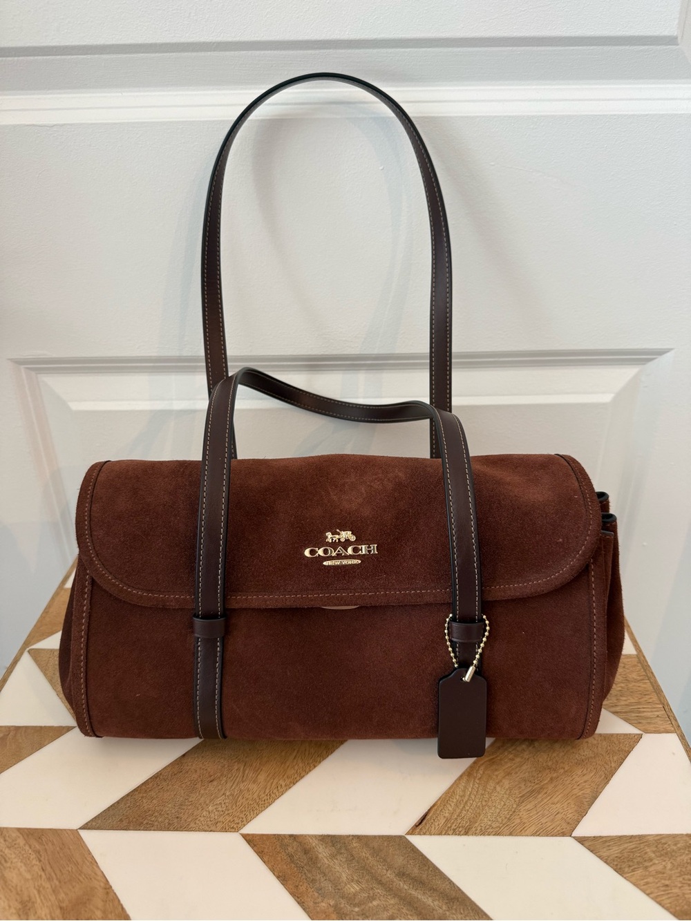 Coach Bridget Brown Suede Shoulder Bag - Picture 3 of 8